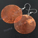 1 7/16" Dyed Capiz Shell Orange French Hook Earrings