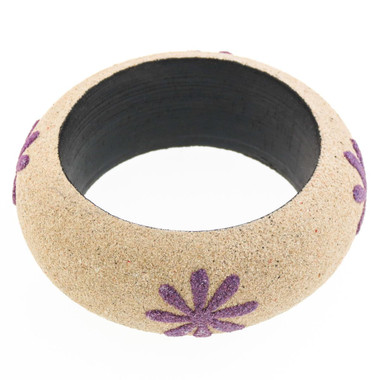 1 1/8" WIDE GENUINE BALI BEACH SAND HANDMADE WOOD BANGLE SUMMER bracelet