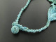 22" DOUBLE TWISTING TURQUOISE SEED BEADS STRAND LAYERED necklace