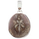 Madagascar Fossil Sand Dollar 925 Sterling Silver Pendant, 1 1/4" 