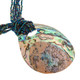 3 3/4" PAUA ABALONE SHELL IRIDESCENT PEACOCK GLASS SEED BEADS necklace