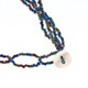 New Zealand Paua Abalone Shell Iridescent Peacock Glass Beads Necklace, 2 5/8"