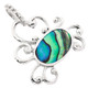 1" CRAB PAUA ABALONE SHELL ARTISANAL HANDMADE 925 STERLING SILVER pendant