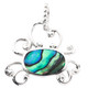 1" CRAB PAUA ABALONE SHELL ARTISANAL HANDMADE 925 STERLING SILVER pendant