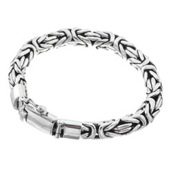 9mm Fat Brilliant Handmade Byzantine Solid 925 Sterling Silver Bracelet
