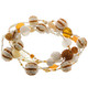 44" HANDMADE WHITE GOLD CREAM CERAMIC AND GLASS SEED BEADS BALL necklace