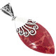 2 1/4" South Pacific Ocean Red Sponge Coral 925 Sterling Silver Pendant, 2 5/16"