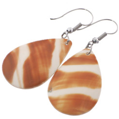 1 9/16" Genuine Nautilus Shell Teardrop Fashion Earrings