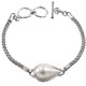 WHITE PACIFIC OCEAN PEAR TEARDROP MABE PEARL 925 STERLING SILVER CHAIN bracelet