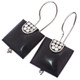 3/4" EXOTIC EBONY WOOD PILLOW SQUARES 925 STERLING SILVER earrings