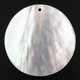 2 1/4" 60MM DRILLED IRIDESCENT PURE WHITE OYSTER MOTHER OF PEARL SHELL CAB bead