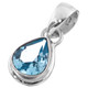 Teardrop Sky Blue Topaz Pear 925 Sterling Silver Pendant, 5/8"