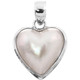 Heart Pacific Ocean White Mabe Cultured Pearl 925 Sterling Silver Pendant, 1 1/4"