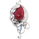 Blue Topaz Genuine Red Coral 925 Sterling Silver Sliding Pendant, 2"