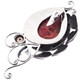 Blue Topaz Genuine Red Coral 925 Sterling Silver Sliding Pendant, 2"