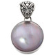 Lilac Lavender Mabe Cultured Pearl 925 Sterling Silver Pendant, 1 1/4"