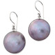 Round Lilac Lavender Mabe Pearl 925 Sterling Silver, 11/16"