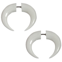 13/16" FAKE GAUGE BISON BONE TRIBAL HAND CARVING POST earrings