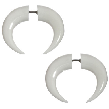 13/16" FAKE GAUGE BISON BONE TRIBAL HAND CARVING POST earrings