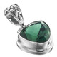 1" 5ct Trillion Green Quartz 925 Sterling Silver Pendant