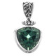 1" 5ct Trillion Green Quartz 925 Sterling Silver Pendant