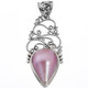 1 7/8" PINK MABE OCEAN CULTURED FILIGREE 925 STERLING SILVER pendant