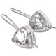 9/16" 12MM TRILLION WHITE CRYSTAL QUARTZ 925 STERLING SILVER earrings