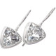 9/16" 12MM TRILLION WHITE CRYSTAL QUARTZ 925 STERLING SILVER earrings