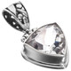 1" SPARKLING 12MM TRILLION WHITE CLEAR QUARTZ 925 STERLING SILVER pendant