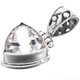 1" SPARKLING 12MM TRILLION WHITE CLEAR QUARTZ 925 STERLING SILVER pendant