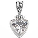 1" SPARKLING 12MM TRILLION WHITE CLEAR QUARTZ 925 STERLING SILVER pendant