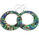 1 1/2" MOSAIC PAUA ABALONE SHELL HOOP HOOPS 925 STERLING SILVER earrings