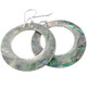 1 1/2" MOSAIC PAUA ABALONE SHELL HOOP HOOPS 925 STERLING SILVER earrings