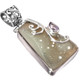 925 Silver Beautiful Druzy Drusy & Amethyst Gemstone Pendant, 1 5/16"