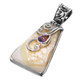 925 Silver Beautiful Druzy Drusy & Amethyst Gemstone Pendant, 1 5/16"