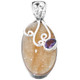 1 3/8" BEAUTIFUL DRUZY DRUSY & AMETHYST GEMSTONE 925 SILVER pendant