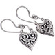 1" DAINTY HEART SCROLLWORK FILIGREE 925 STERLING SILVER DROP earrings