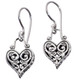 1" DAINTY HEART SCROLLWORK FILIGREE 925 STERLING SILVER DROP earrings
