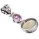 925 Silver Pink Mabe Pearl Pink Cz Sterling Pendant, 1 3/4"