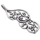 1 7/8" BALI HANDCRAFTED SCROLL FILIGREE LEAF925 STERLING SILVER pendant
