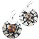 1 3/16" COOL TIGER COWRY CONE SHELL DANGLING 925 STERLING SILVER earrings