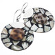 1 3/16" COOL TIGER COWRY CONE SHELL DANGLING 925 STERLING SILVER earrings