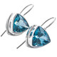 9/16" 10ct Trillion Blue Topaz 925 Sterling Silver Earrings