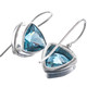 9/16" 10ct Trillion Blue Topaz 925 Sterling Silver Earrings