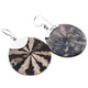 1 3/16" CONE SHELL IN BLACK RESIN CAPIZ 925 STERLING SILVER earrings