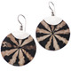 1 3/16" CONE SHELL IN BLACK RESIN CAPIZ 925 STERLING SILVER earrings