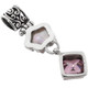 1 3/4" PINK QUARTZ MOTHER OF PEARL SHELL PLUMERIA FLOWER 925 SILVER pendant
