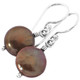 1/2" GOLDEN COPPER BIWA FRESHWATER COIN PEARLS 925 STERLING SILVER earrings