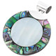 2 3/16" MOSAIC PAUA MOTHER OF PEARL SHELL 925 STERLING SILVER pendant