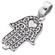 1 1/2" BEAUTIFUL HAMSA HEART FILIGREE SILVERWORK 925 STERLING SILVER pendant